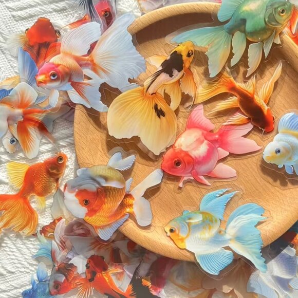 50 Colorful Goldfish Sticker Pack - Picture 3 of 7